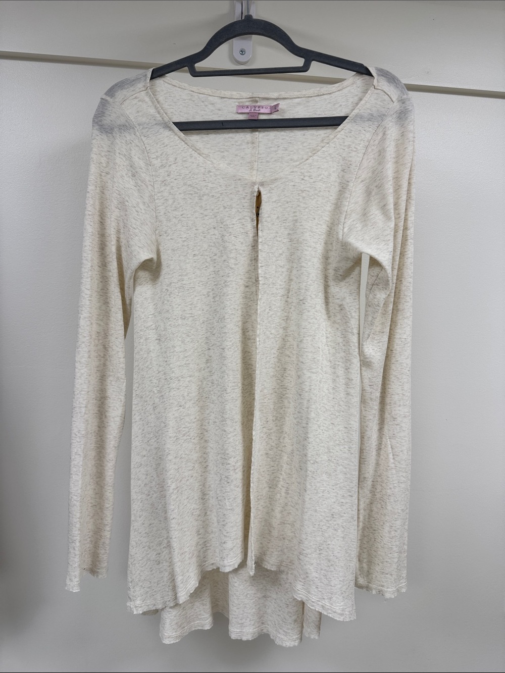 Calypso St. Barth Cream Open-Front Lightweight Tunic